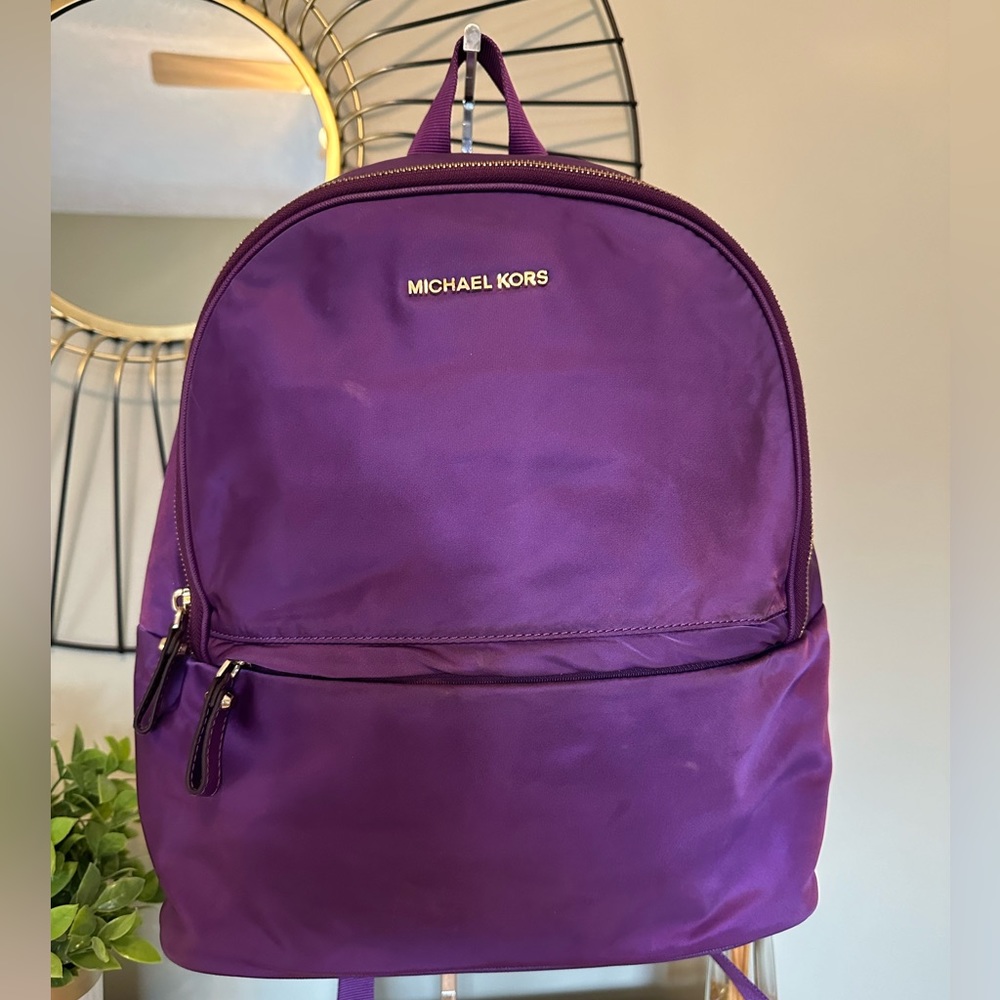 Michael Kors Purple Satin Backpack